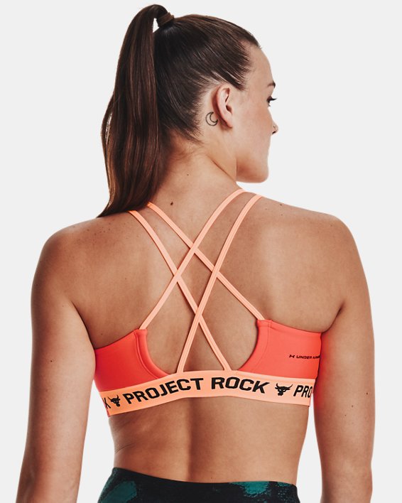Women's Project Rock Crossback Family Sports Bra, Orange, pdpMainDesktop image number 5